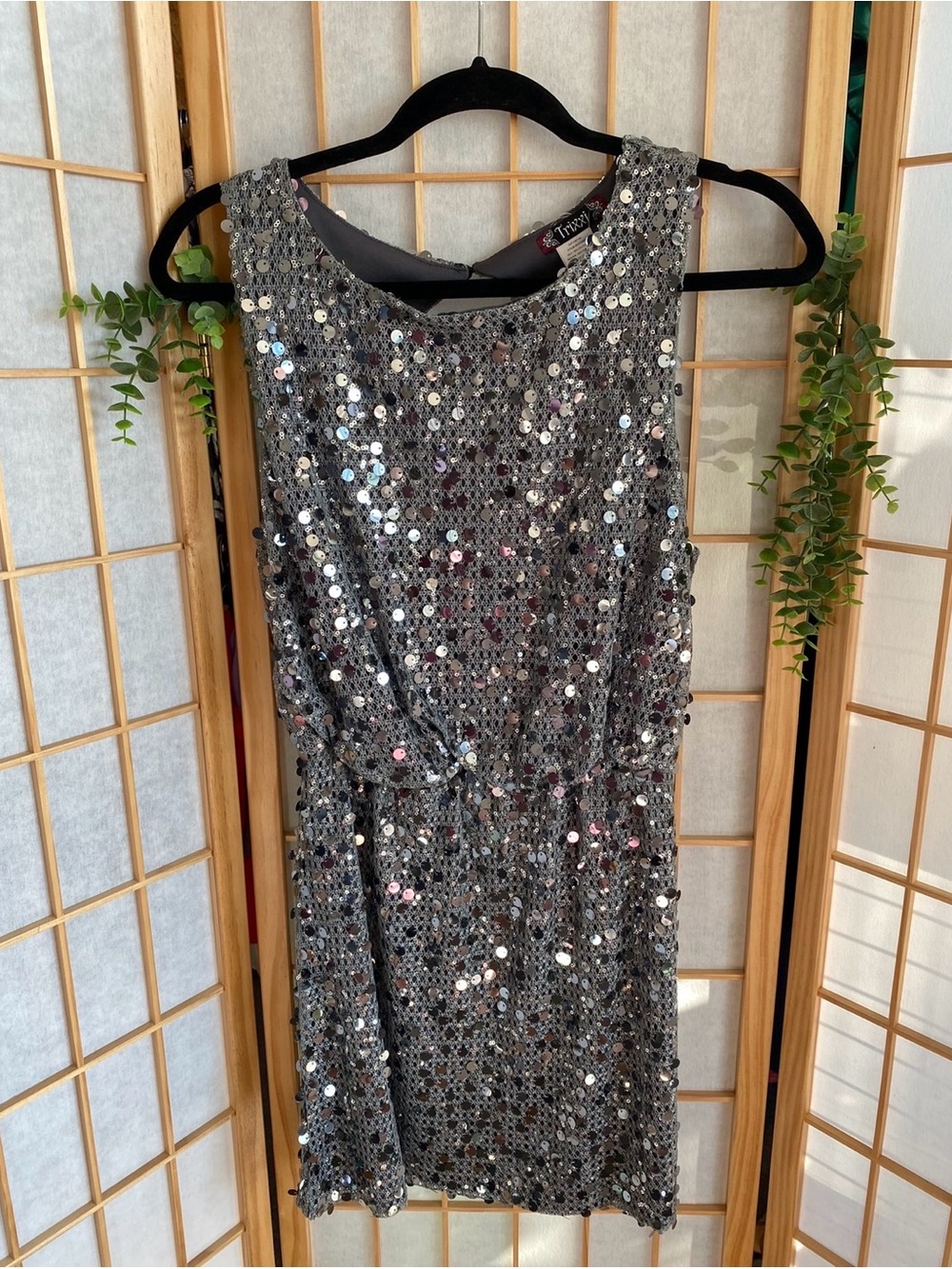 Sleeveless Silver Sequin Mini Dress - Tres Chic